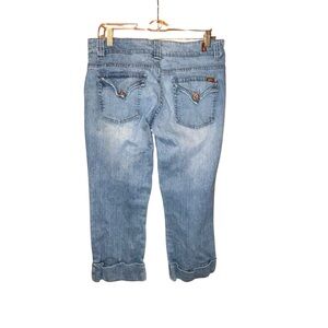 Bongo Womens Y2K Capri Jeans Cropped Flap Pockets Stretch‎ Denim Size 13